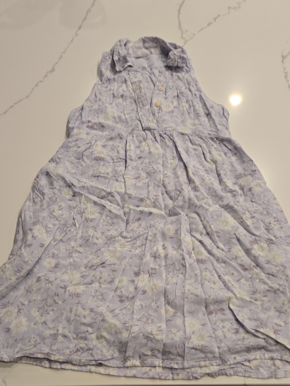 abercrombie kids Lavender Floral Button-Front Casual Dress With Pockets